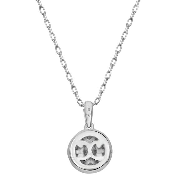 0.75Cttw Prong Set Round Cut Diamond Pendant Necklace 14K White Gold - Picture 3 of 6